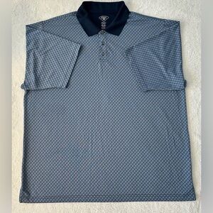 Men's Blue Patterned Polo Shirt